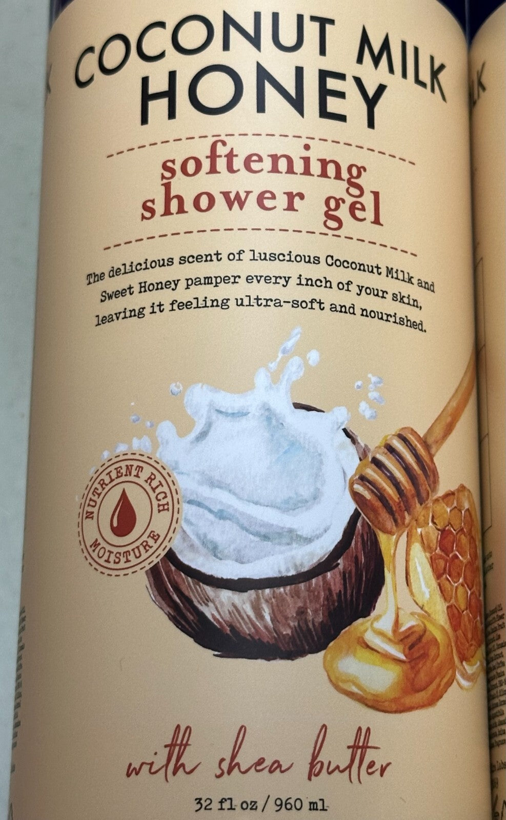 (2-Pack) Coconut Milk & Honey Shower Gel with Shea Butter - Ultra Softening Skin Nourishment