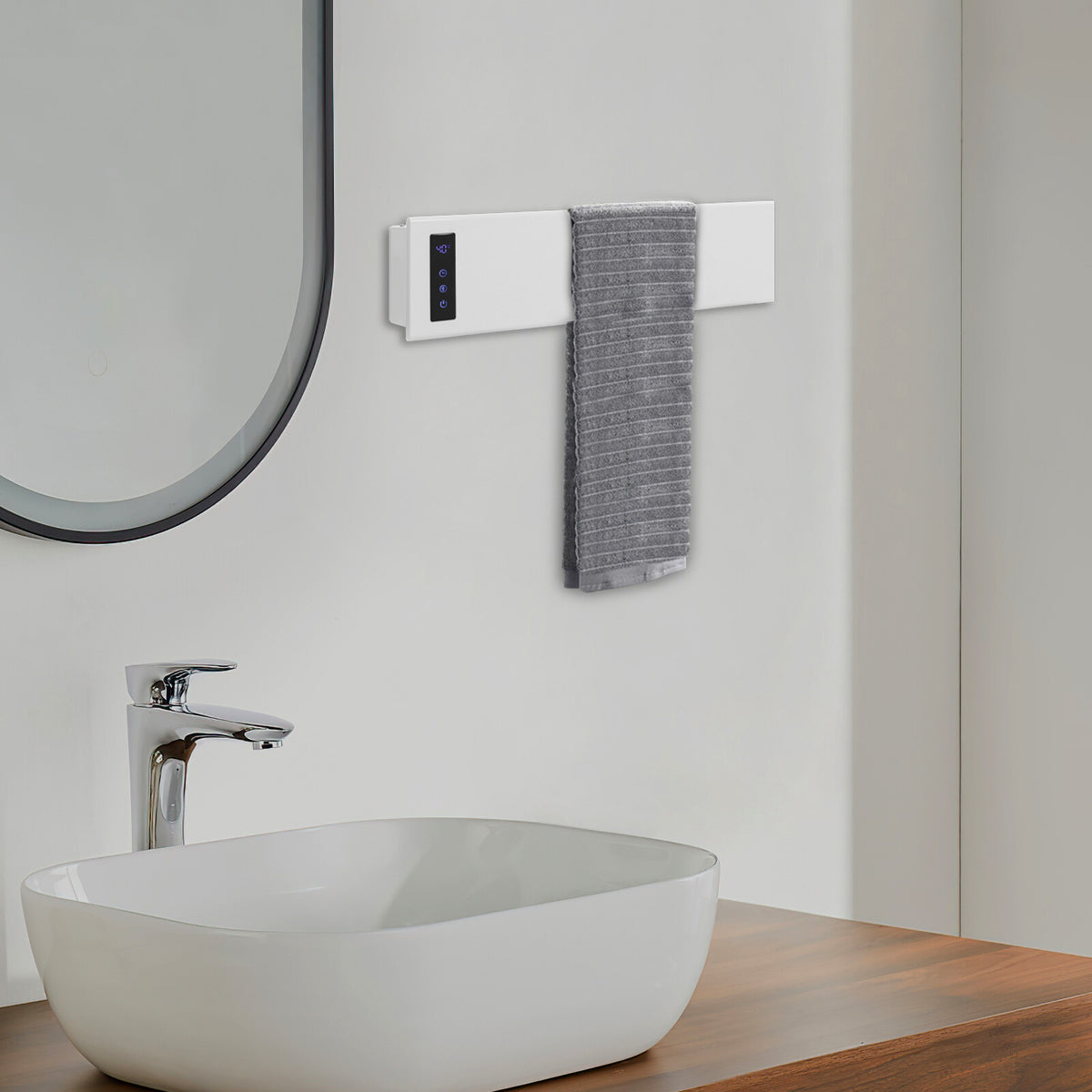 Electric Wall-Mounted Towel Warmer - 110V, 100W Aluminum Heating Panel