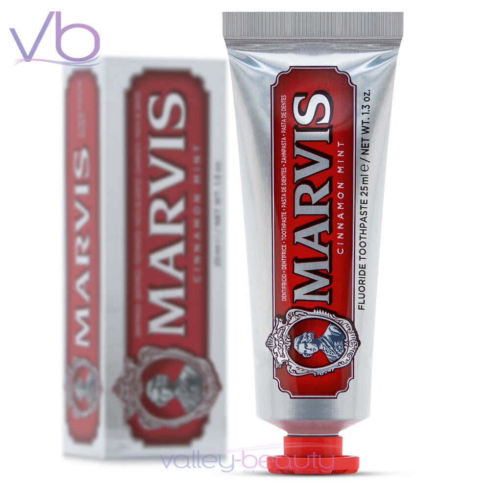 Luxury Cinnamon Mint Toothpaste with Spicy Aromas - Italian Creamy Formula, 85ml & Travel Size
