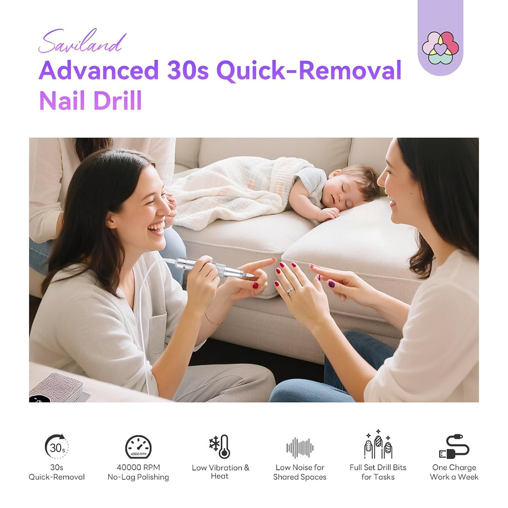 Electric Nail Drill 40000 RPM for Acrylic Removal and Nail Art