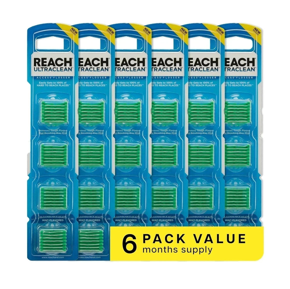 Mint Flavored Flosser Refill Heads Pack of 6 for Ultraclean Access Flossers