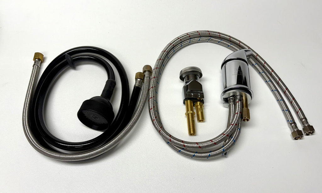 Salon Shampoo Bowl Faucet Set with Sprayer and Vacuum Breaker - Chrome