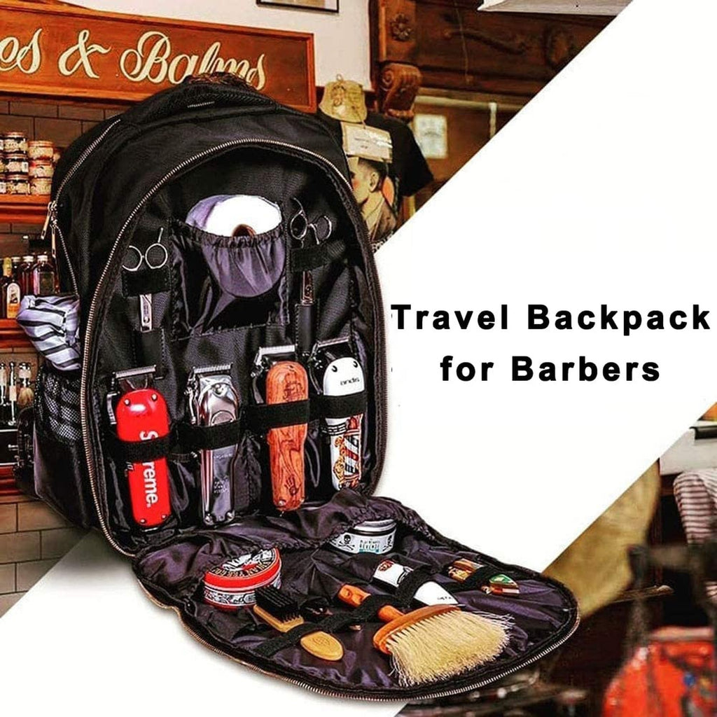 Large Barber Backpack Organizer for Hair Clippers & Styling Tools
