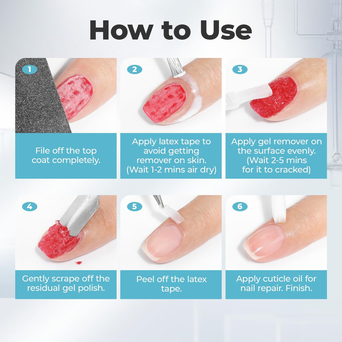 Gel Nail Polish Remover Set with Peel-Off Liquid Latex - 15ml x 2