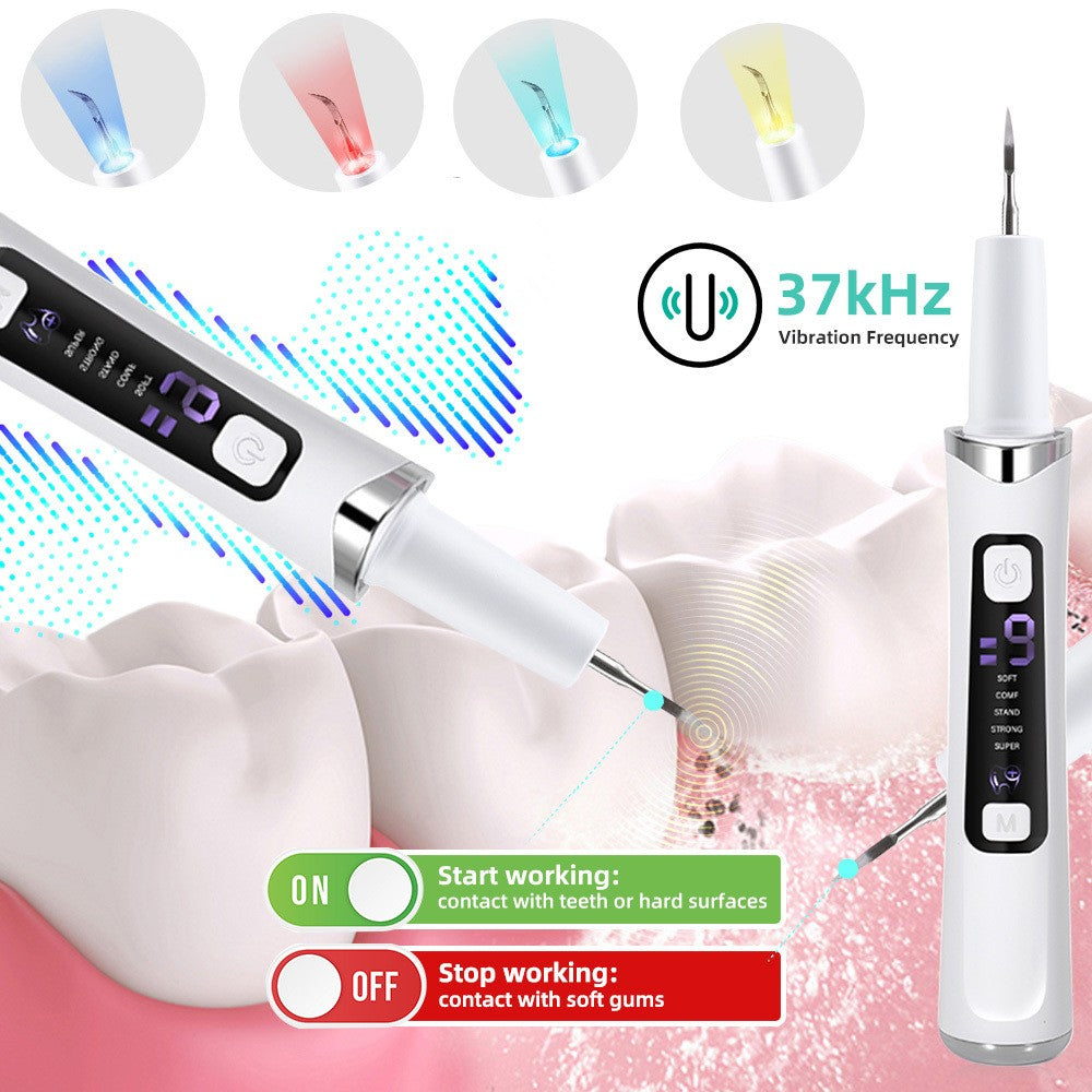 Ultrasonic Dental Tartar & Plaque Remover with LED Light - Rechargeable