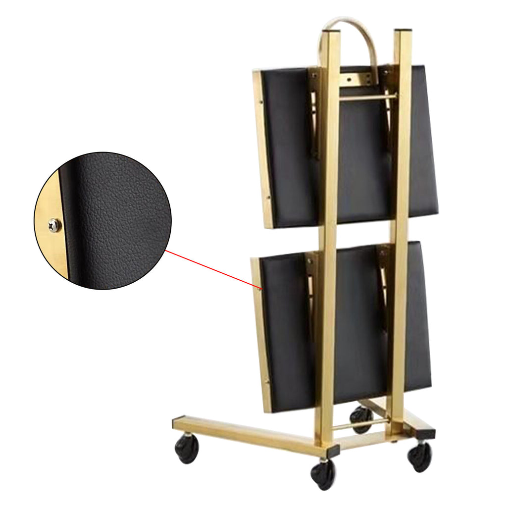 2-Tier Salon Trolley Cart with Wheels - Space-Saving Beauty & Spa Storage