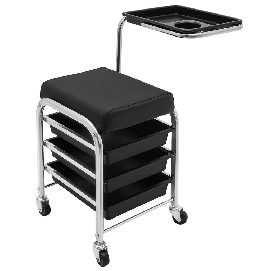 Manicure & Pedicure Tool Storage Cart with Adjustable Tray and Casters