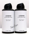 Men's Body Spray Set - Legend Scent, 3.7 Oz, Fresh Deodorizing Fragrance