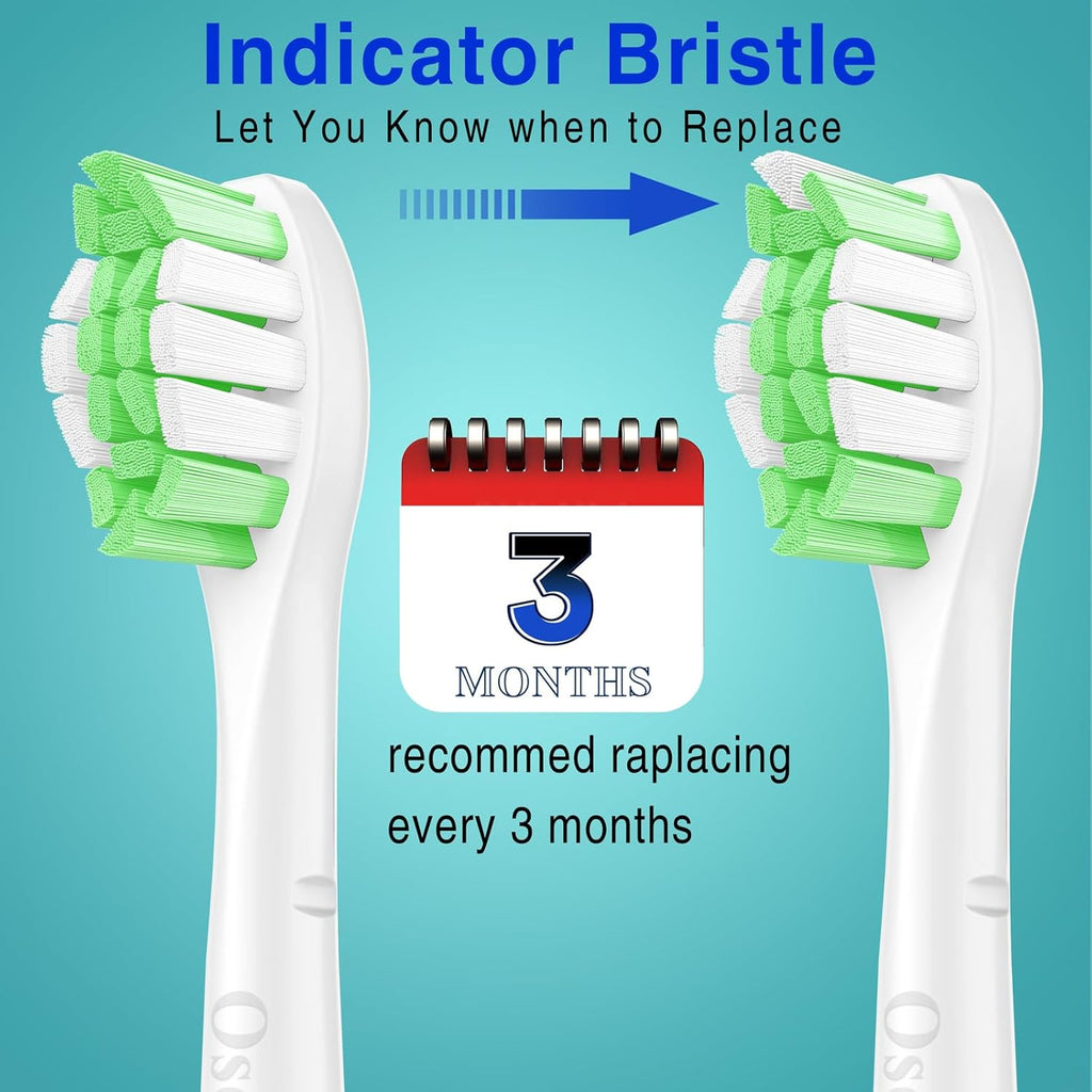 10 Pack Replacement Toothbrush Heads for Sonicare Click-On Handles - Compatible with 2 Series, DiamondClean, PowerUp & More