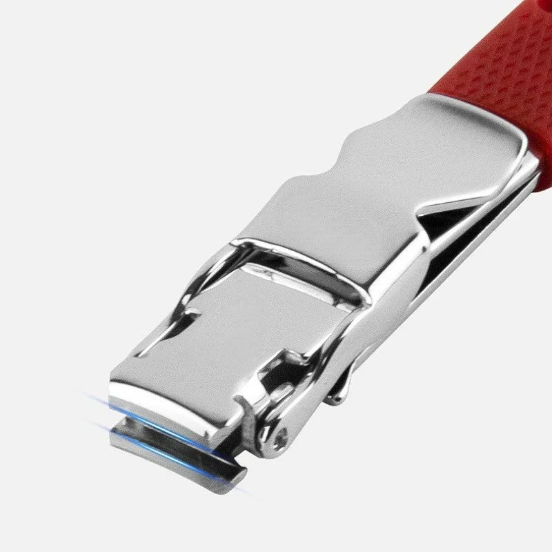 Swiss Made Red Nail Clipper with Lanyard Hole Stainless Steel Compact Manicure Tool