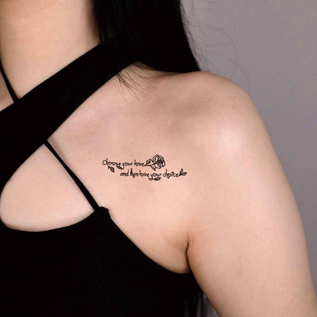 Temporary Tattoos 9 Sheets Inspirational Quotes Stickers 70 Pcs