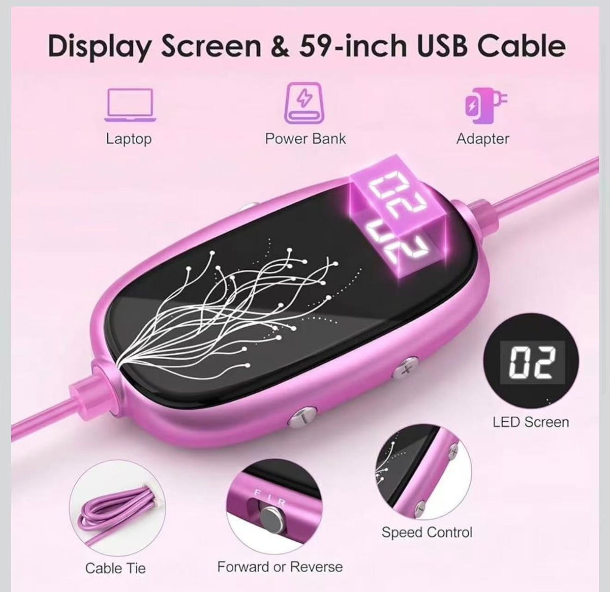 USB Electric Nail Drill for Acrylic Gel Nails Portable Manicure Tool