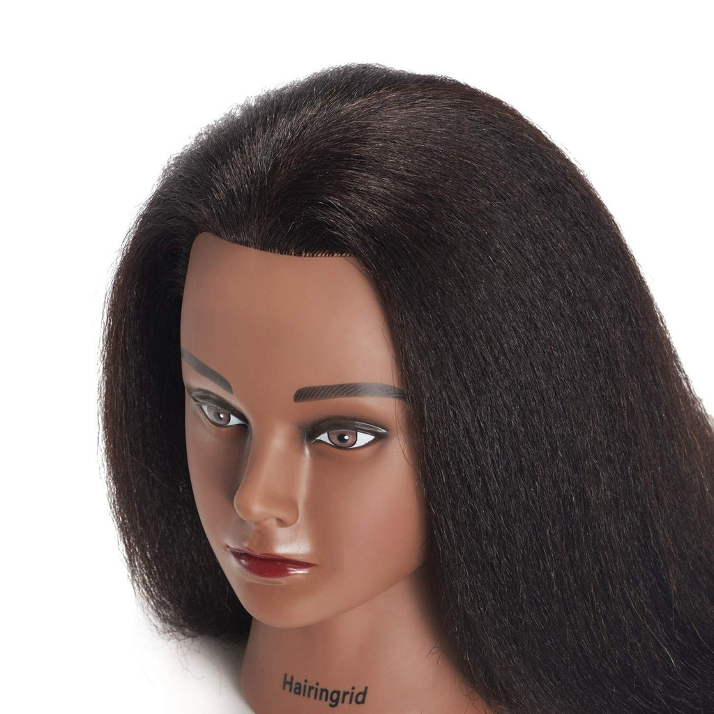14-Inch Human Hair Mannequin Head for Cosmetology Training & Styling