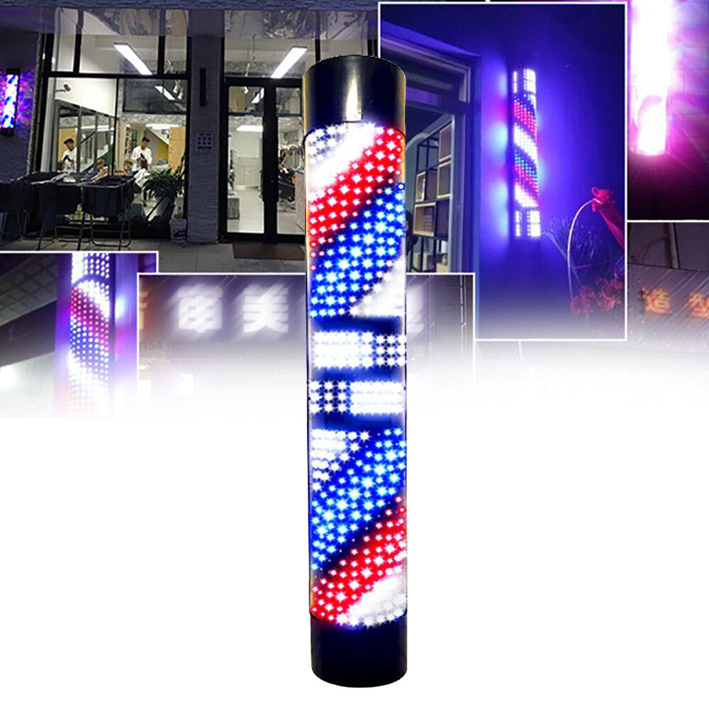 LED Barber Pole Light 3 Color Rotating Sign for Hair Salons & Shops