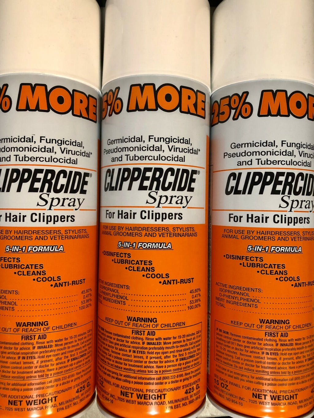 Aerosol Disinfectant Spray for Clipper Maintenance - 15oz, 3 Cans
