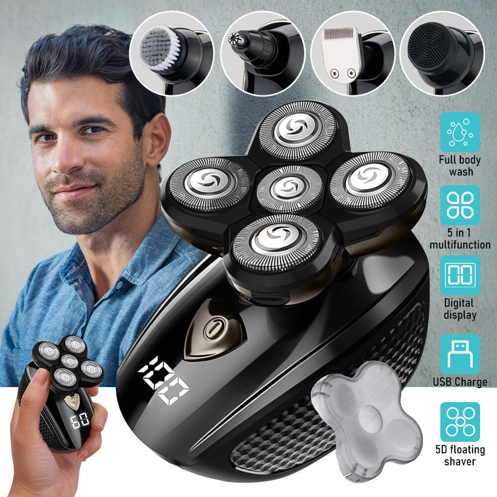 Electric Head Shaver for Men Cordless Wet Dry Skull Razor with 5 Attachments