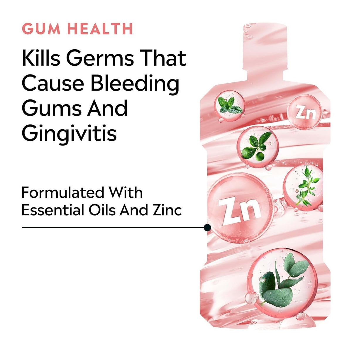 Gum Health Mouthwash - Antiseptic Oral Rinse for Gingivitis & Plaque - 500 mL
