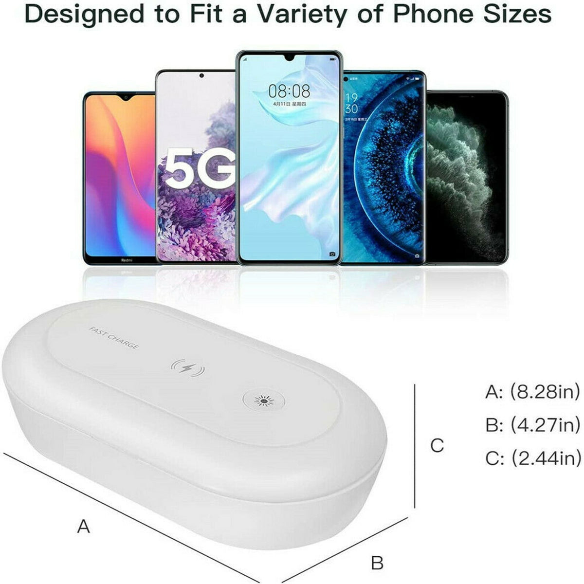 UV Ozone Sterilizer Wireless Charger Box for Cell Phones - Disinfection Case