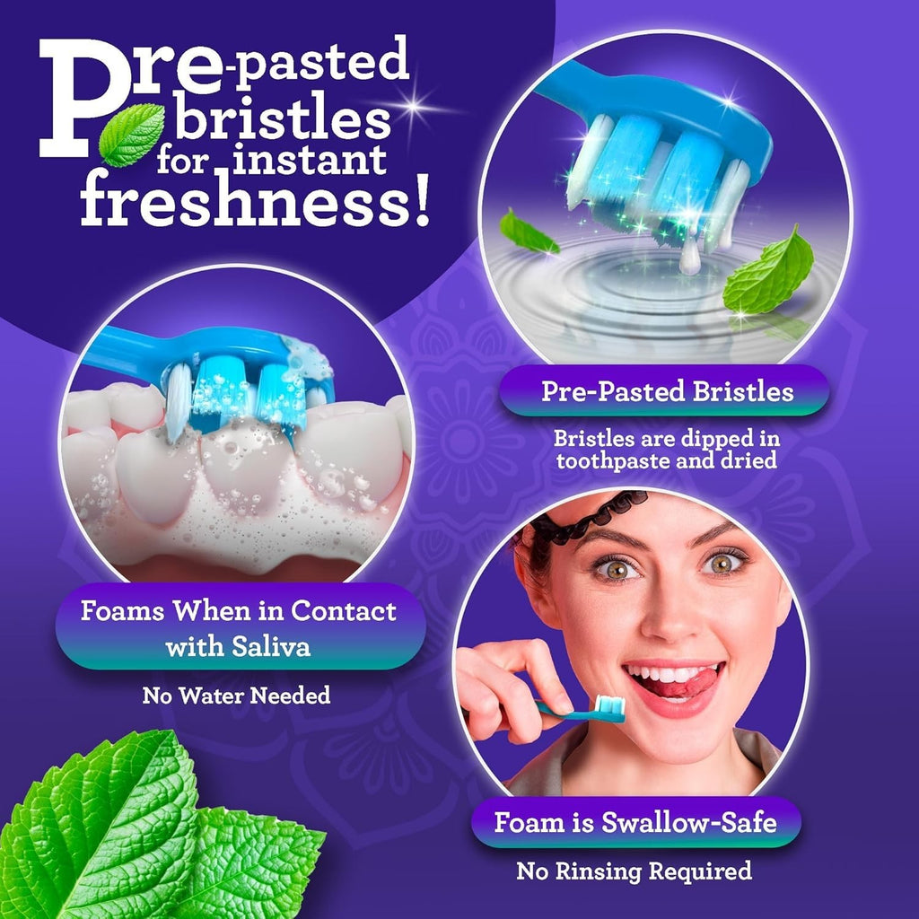 Disposable Travel Toothbrush with Softex Bristles & Built-In Toothpick