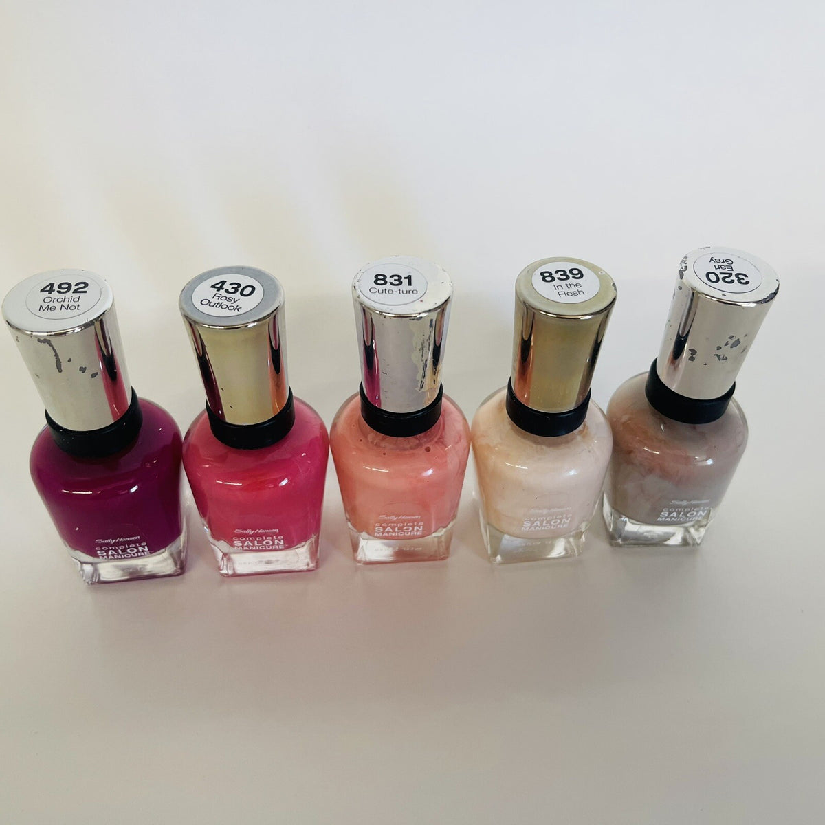 Set of 5 Glitter Nail Polishes for Manicure and Nail Art
