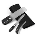 Genuine Crystal Glass Nail File Set in Leather - 3 Pieces