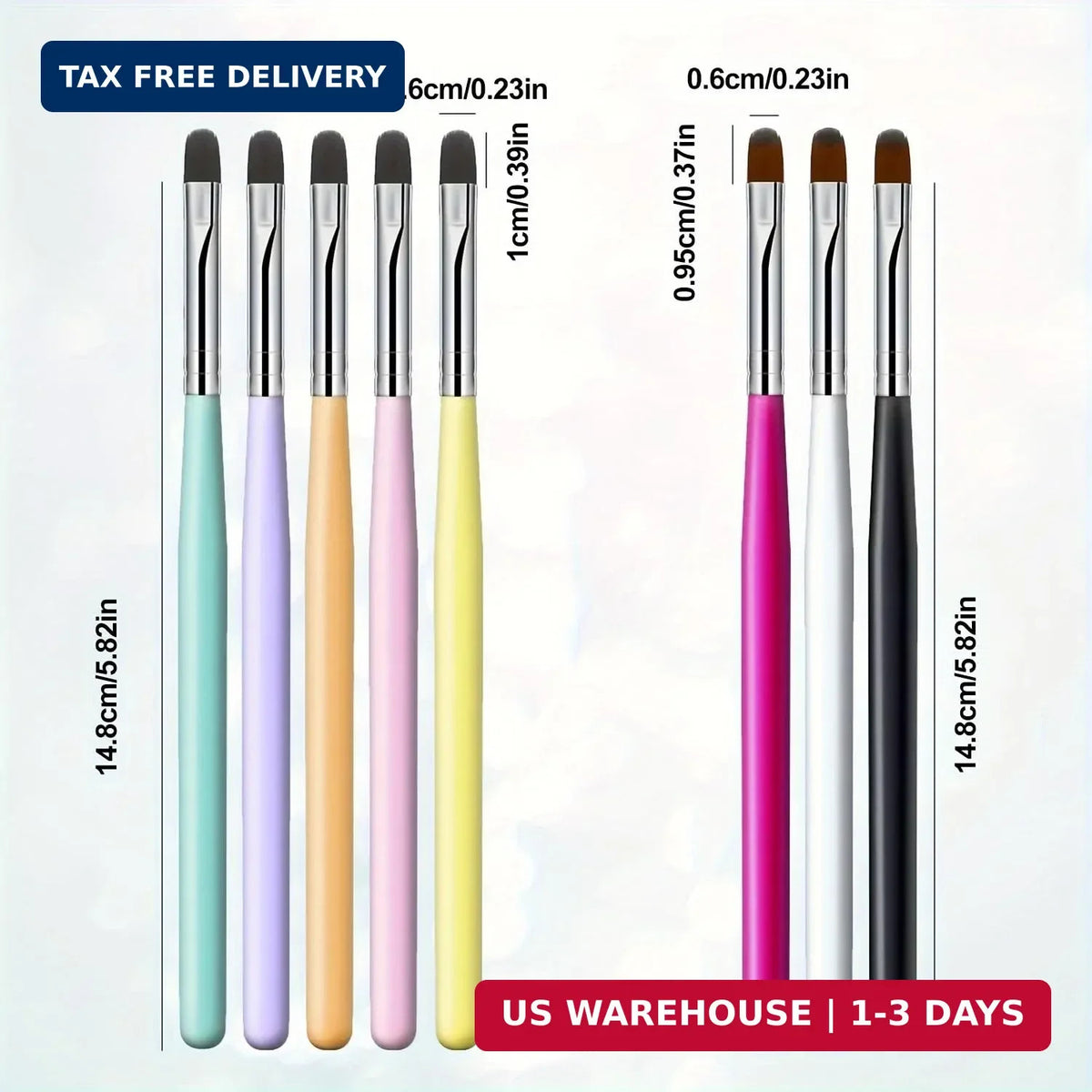 Gel Nail Brush Set - 8 Pcs Acrylic Nail Art Sculpting Brushes for Manicure