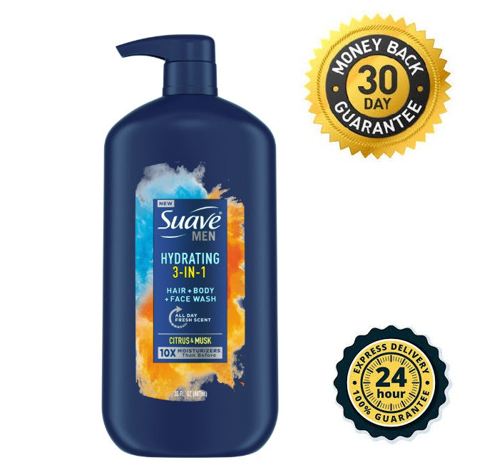 Men's 3-in-1 Body Wash, Shampoo & Face Wash - Hydrating Citrus & Musk, 30 oz