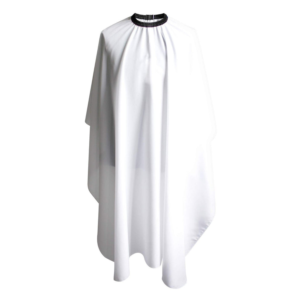 Waterproof Haircut Cape 54x62 Inches for Salon & Barber Use - White Polyester
