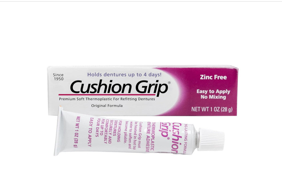 Denturist-Grade Denture Adhesive Cushion Grip 1 Oz - Waterproof, Mess-Free