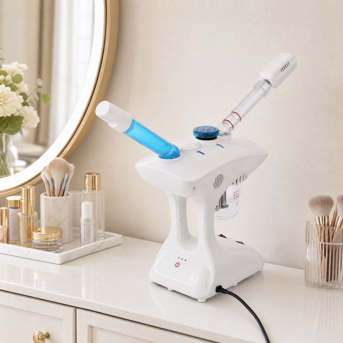 Facial Steam Device with Hot & Cold Sprayer - Professional Face Steamer for Skin Care