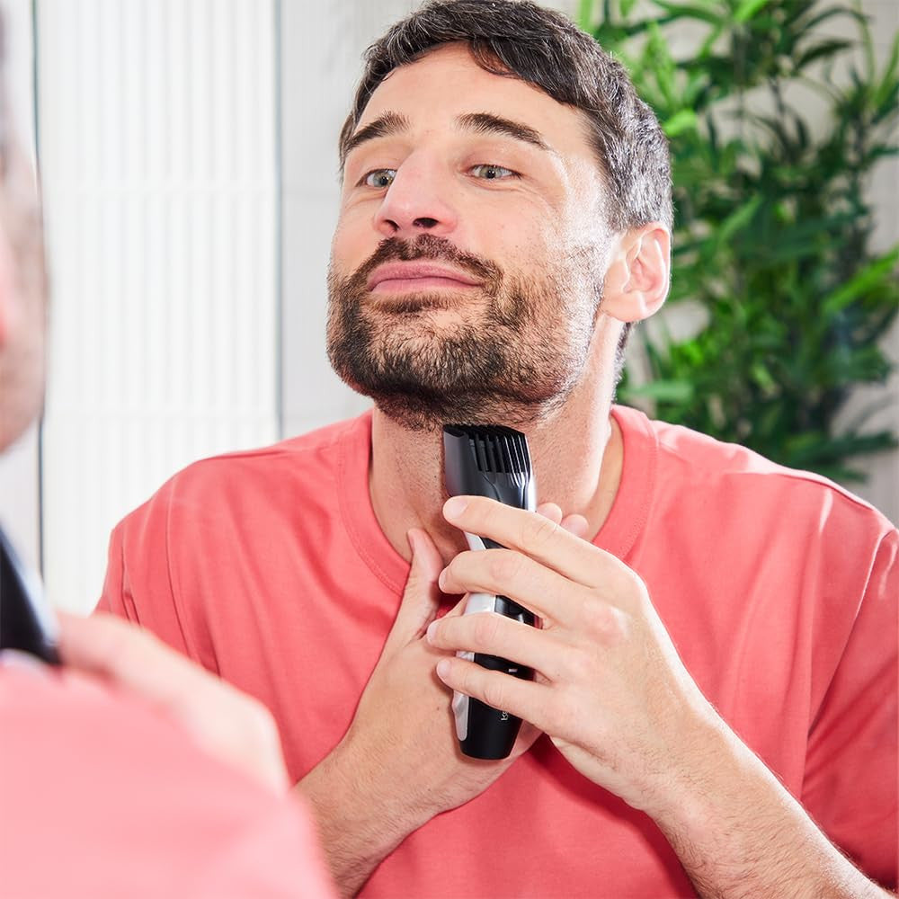 Cordless Beard Trimmer with 9 Length Settings & Pop-Up Grooming Blade