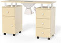 Manicure Table Nail Desk with Lockable Wheels and Storage - Professional Salon Equipment