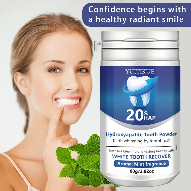 Enamel Repair Tooth Powder with Whitening Hydroxyapatite Deep Cleaning Fresh Breath
