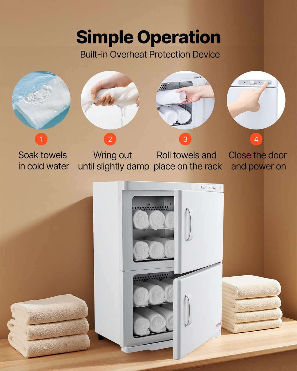 10 Gallon Hot Towel Warmer Cabinet with Disinfection & Large Capacity