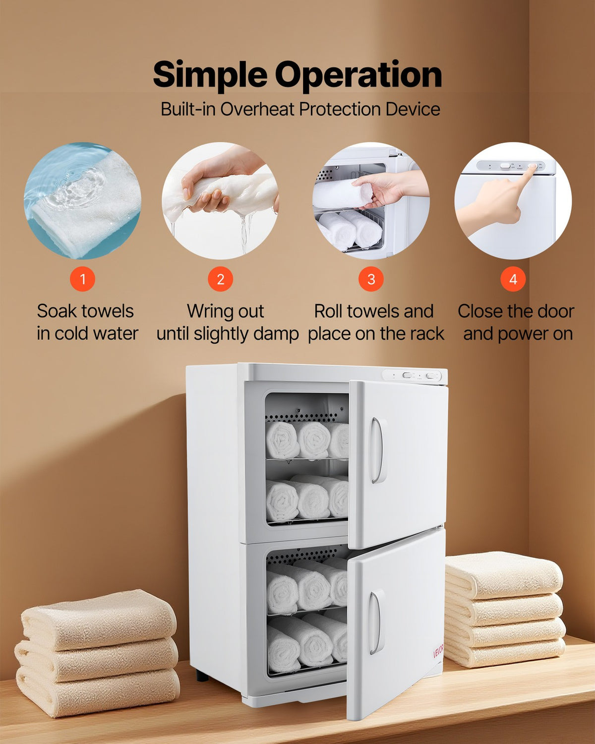 10 Gallon Hot Towel Warmer Cabinet with Disinfection & Large Capacity