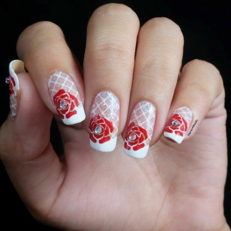 Nail Art Stamping Plate Black Cat Rose Theme for Manicure BP 03