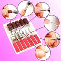 Nail Drill Bits with Sanding Bands Kit - 6 Pieces for Manicure & Pedicure