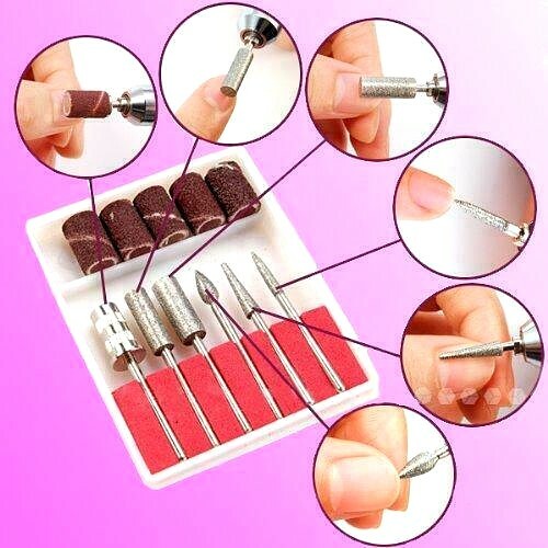 Nail Drill Bits with Sanding Bands Kit - 6 Pieces for Manicure & Pedicure