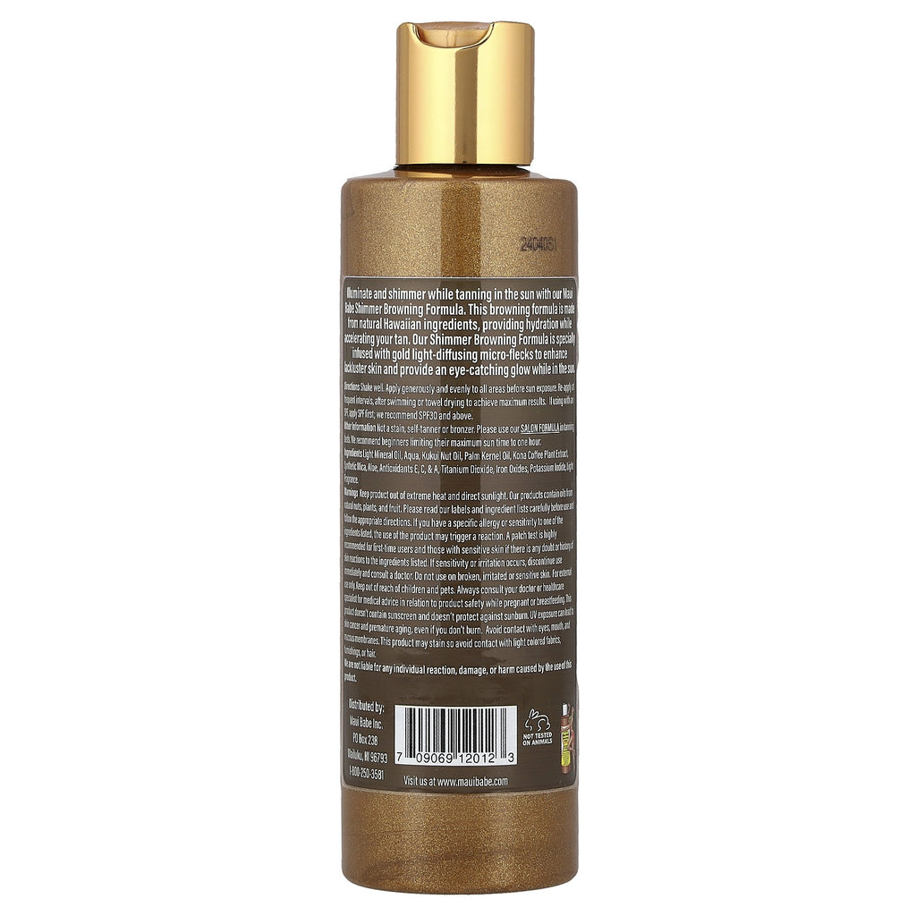 Hawaiian Natural Shimmer Browning Formula with Gold Micro-Flecks - 8 fl oz