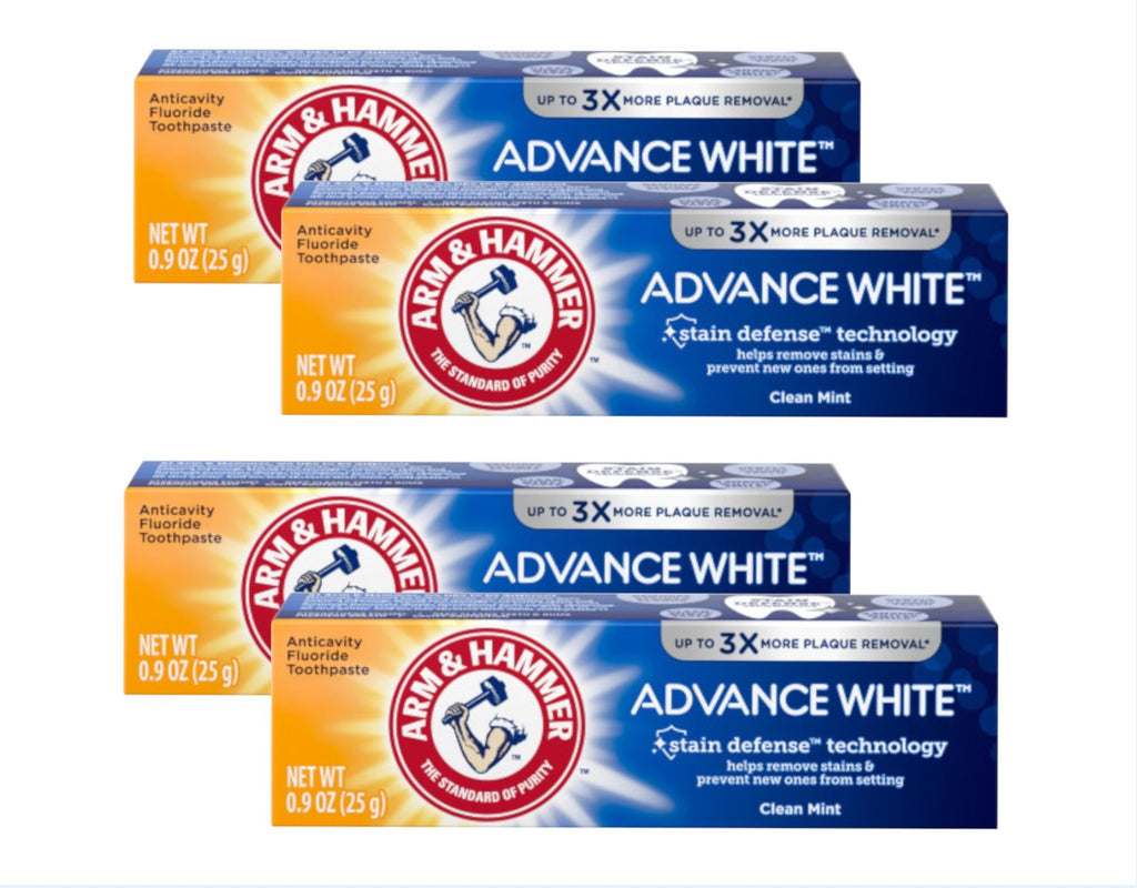 Arm & Hammer White Toothpaste Clean Mint 0.9 oz Pack of 4 - Anticavity Oral Care