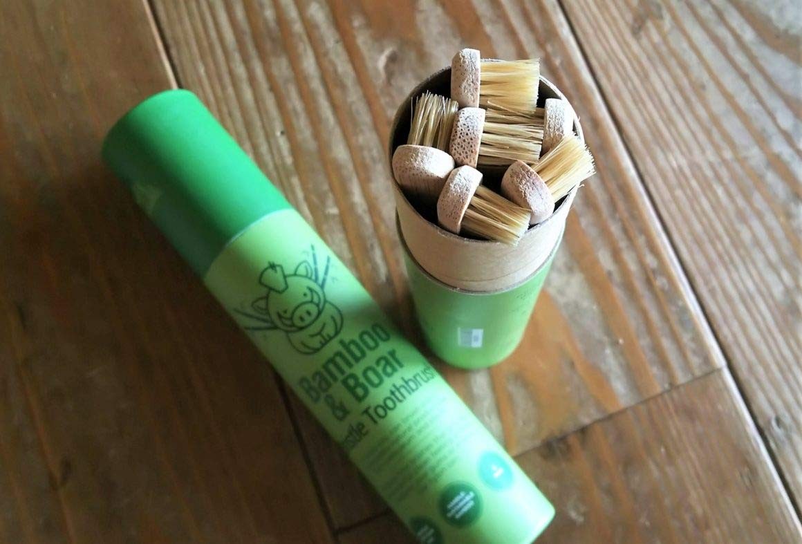 Natural Bamboo Toothbrush with Boar Bristles - Eco-Friendly, Biodegradable, No Nylon