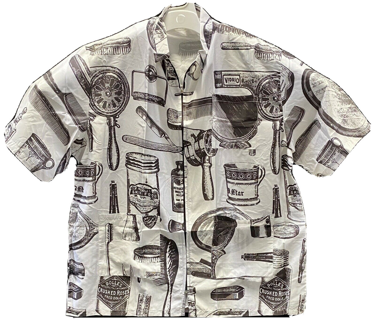 XL Barber Jacket with Pockets - Water-Resistant Vintage Look for Professionals