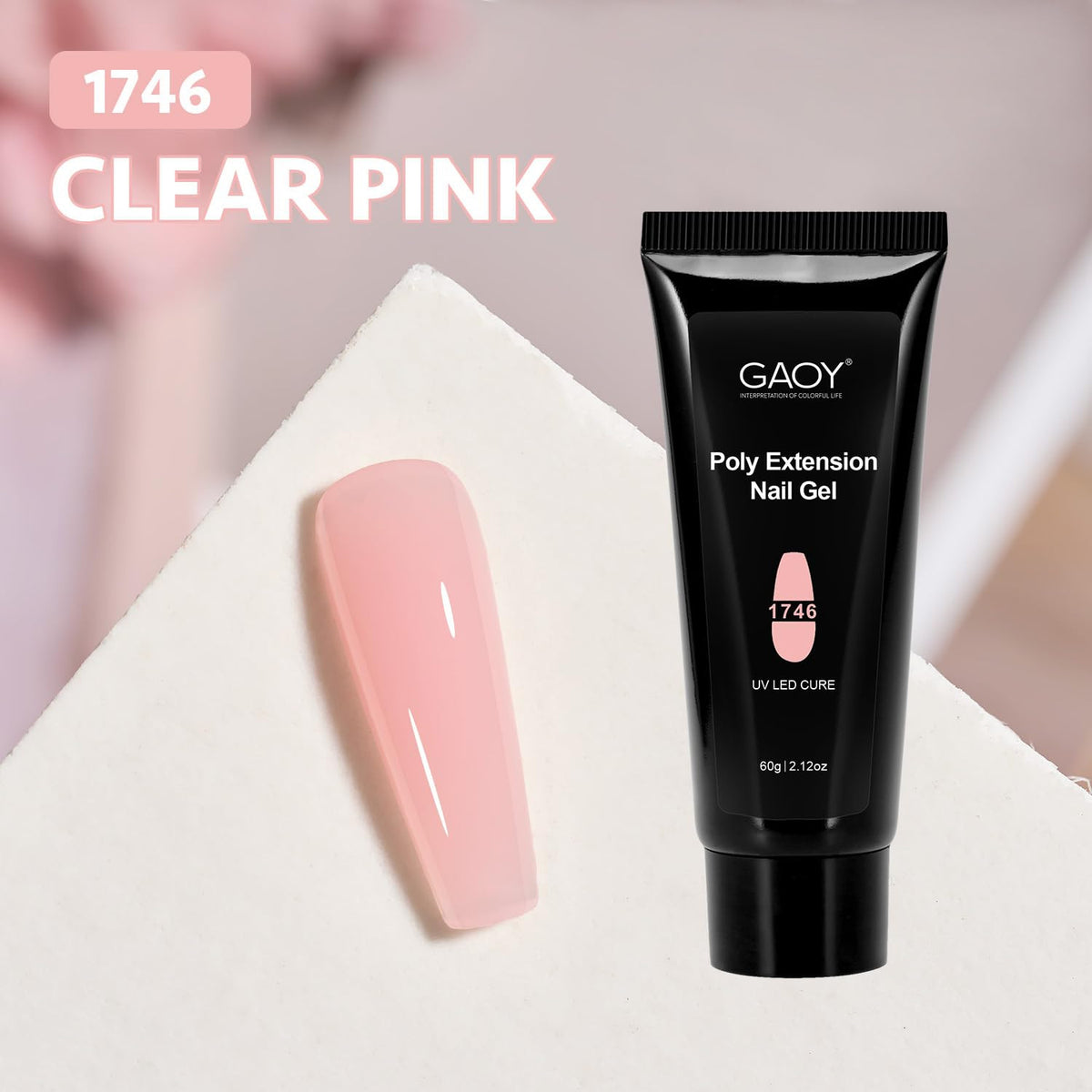 Poly Gel Nail Extension Kit 60g Clear Pink Builder Gel for Manicure
