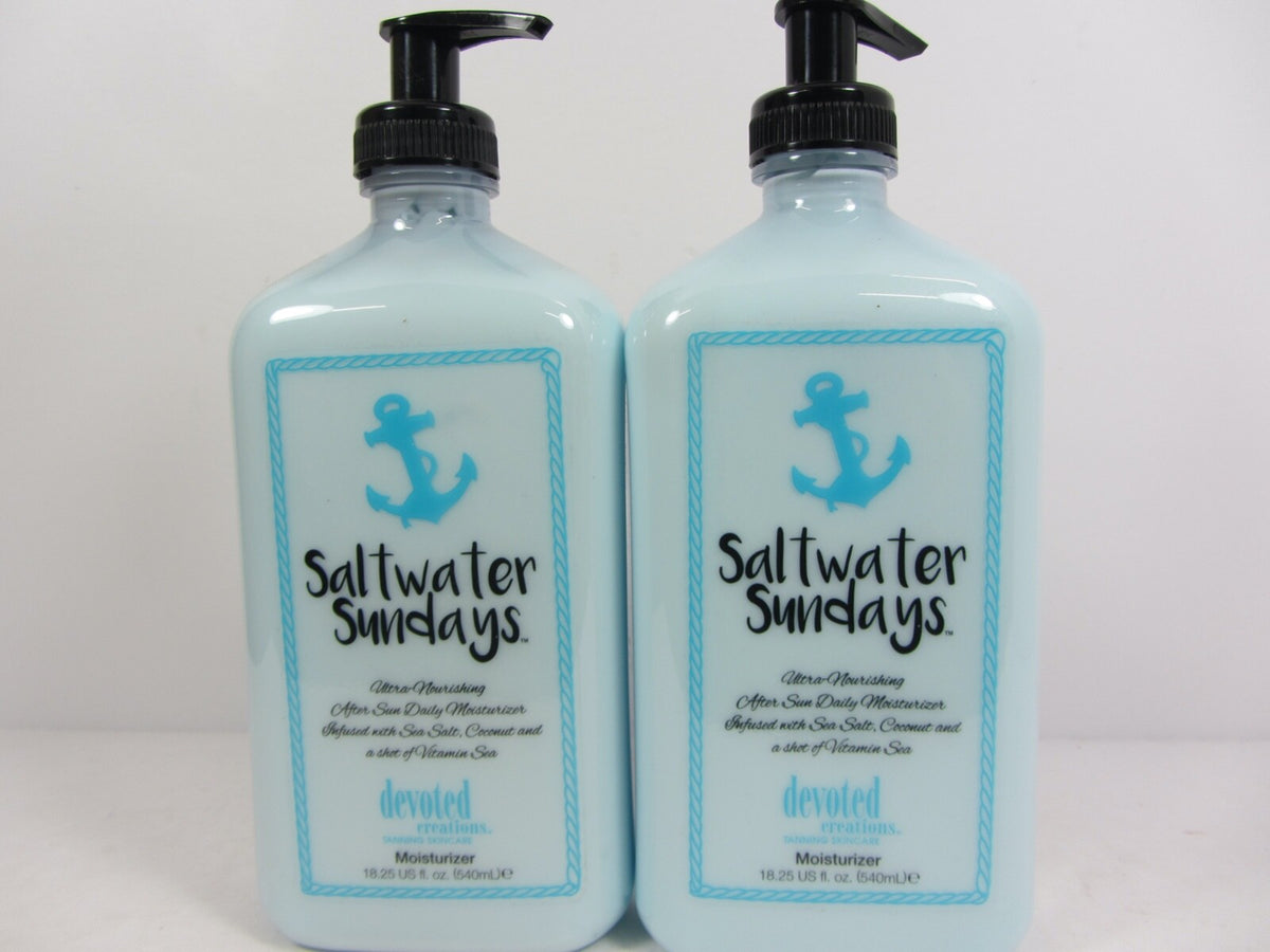 Saltwater Sundays Body Moisturizer Lotion Set with Aloe Sea Salt Coconut & Cucumber