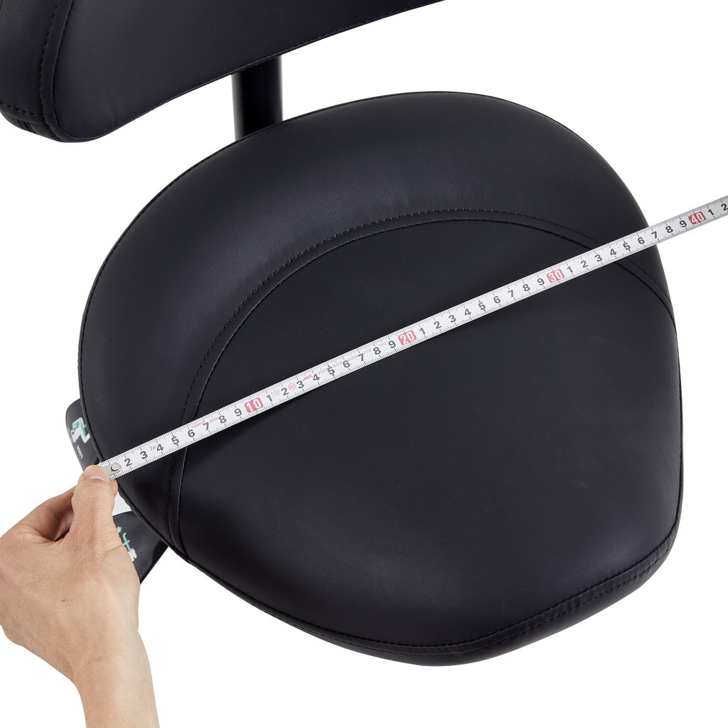 Black Hydraulic Saddle Stool with Backrest for Salon, Office & Spa