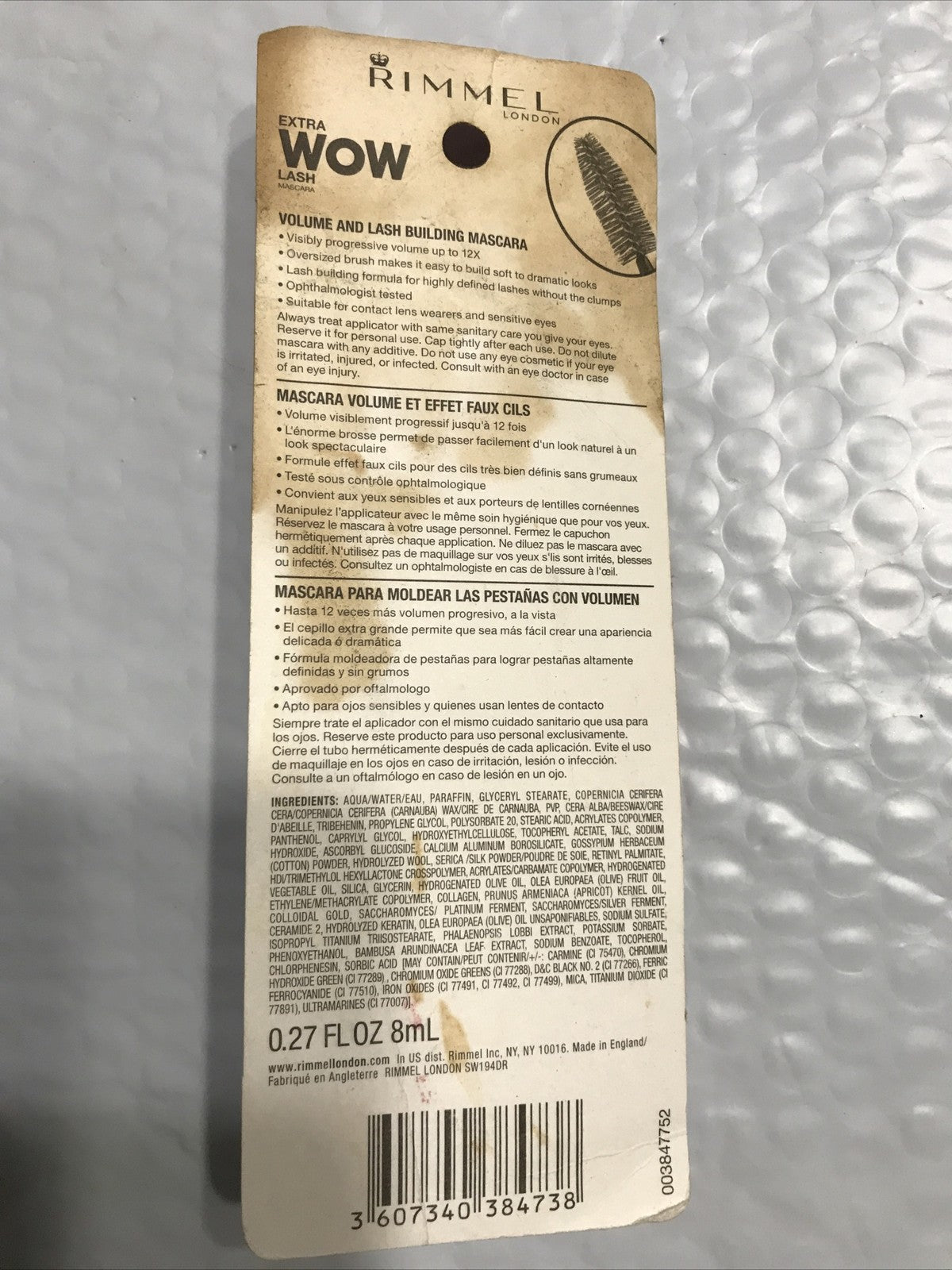 Waterproof Black Mascara for Voluminous Lashes - Extra Wow, 003 Extreme Black