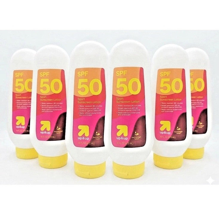 6-Pack SPF 50 Sport Sunscreen Lotion - 16 Oz Each, Target Brand