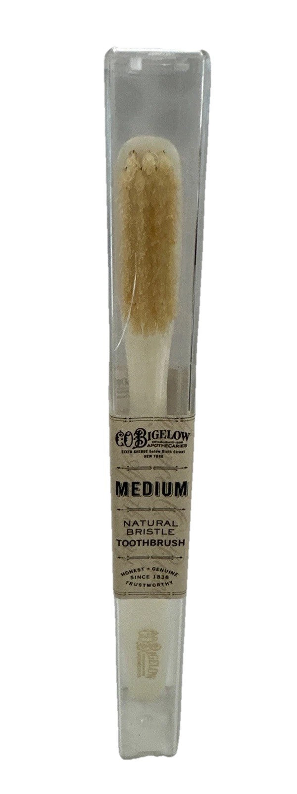 Soft Natural Bristle Toothbrush with Travel Case - Ivory
