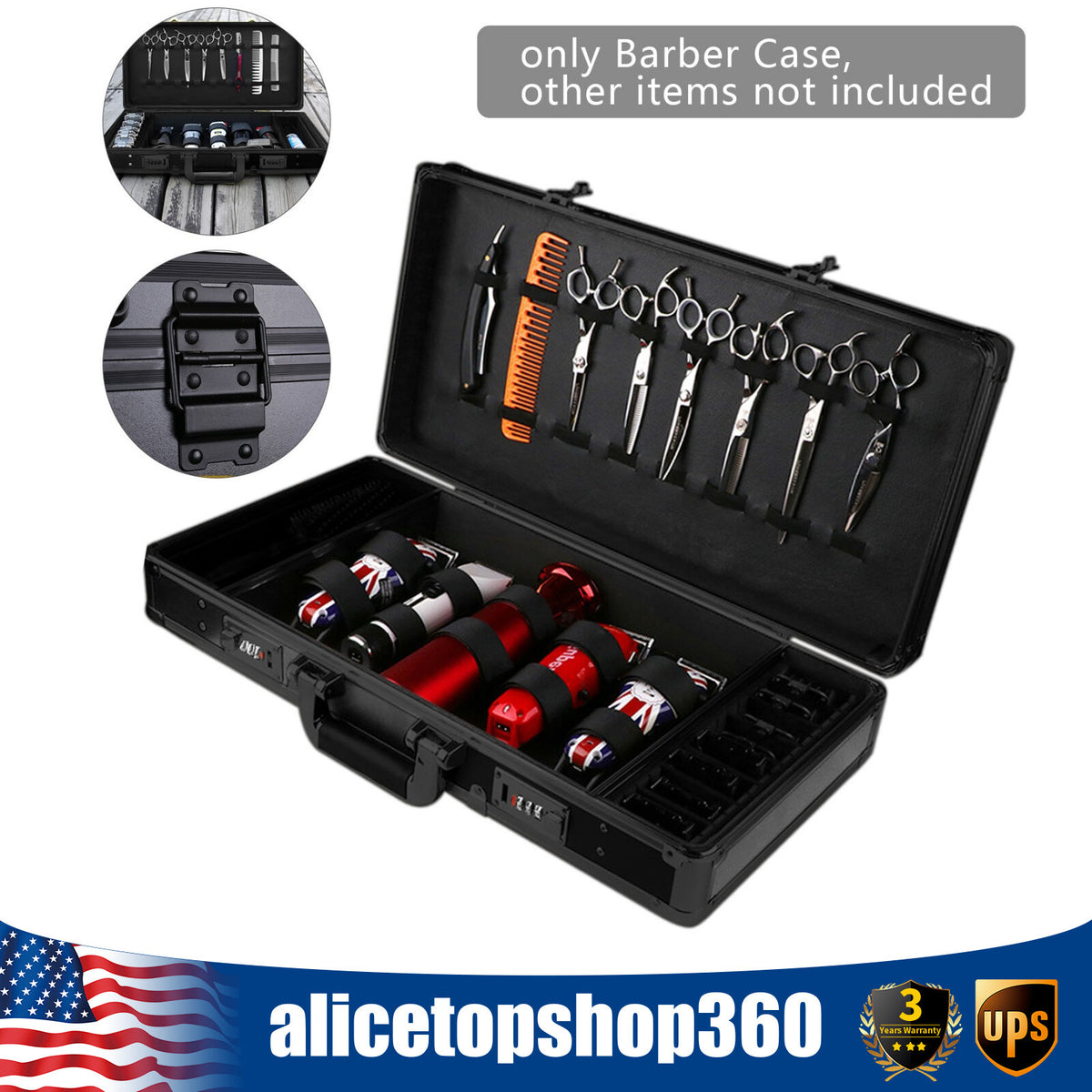 Large Portable Barber Tool Case for Salon & Styling Equipment
