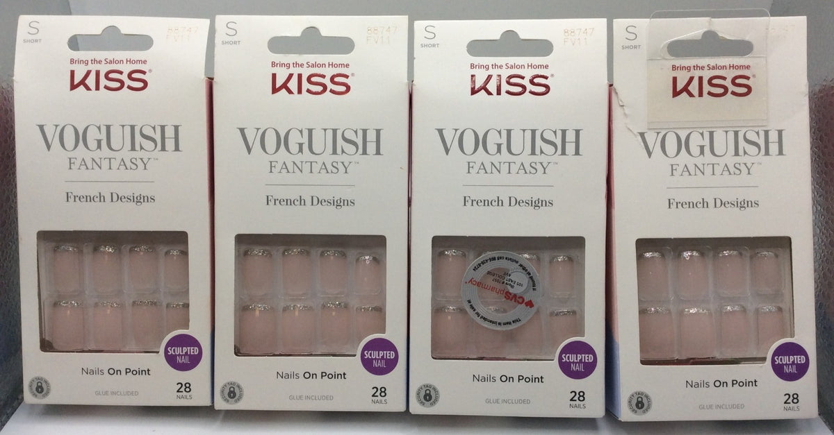 French Design Short Sculpted Nail Art Stickers - Pack of 4